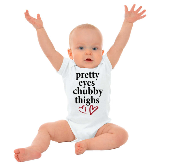 Pretty eyes chubby store thighs baby onesie