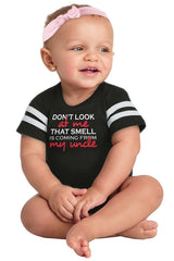 That Smell Football Romper Bodysuit-Direct To Garment Print-Brisco Baby