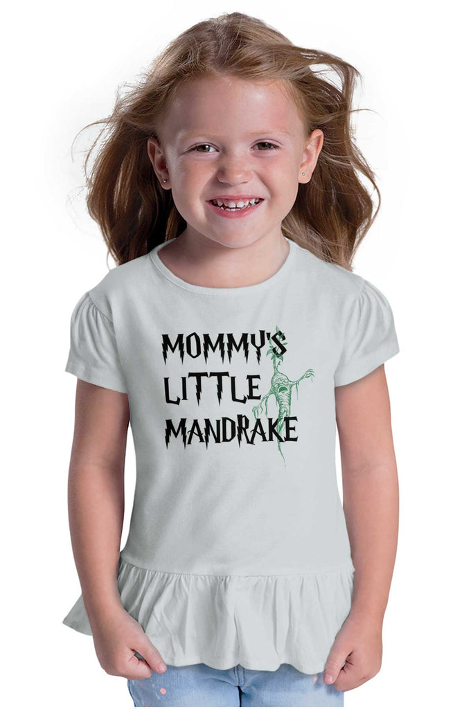 Mommy's Little Mandrake Toddler Ruffle Bottom Tee-Direct To Garment Print-Brisco Baby
