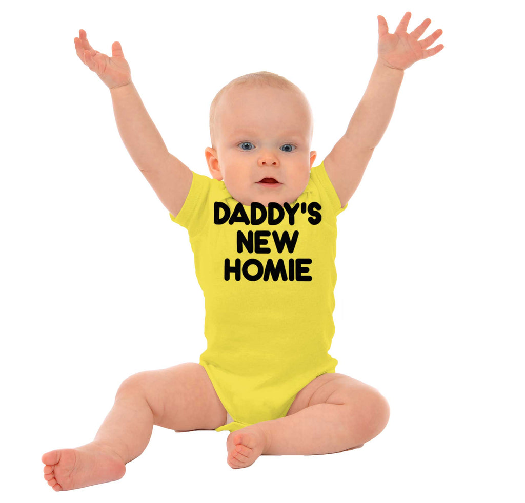 Daddy's New Homie Romper Bodysuit-Direct To Garment Print-Brisco Baby