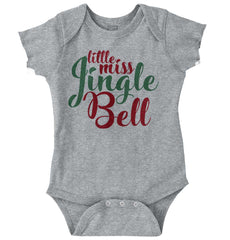 Little Miss Jingle Bell Romper Bodysuit-Direct To Garment Print-Brisco Baby