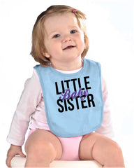 Little Baby Sister Infant Baby Bib-Direct To Garment Print-Brisco Baby