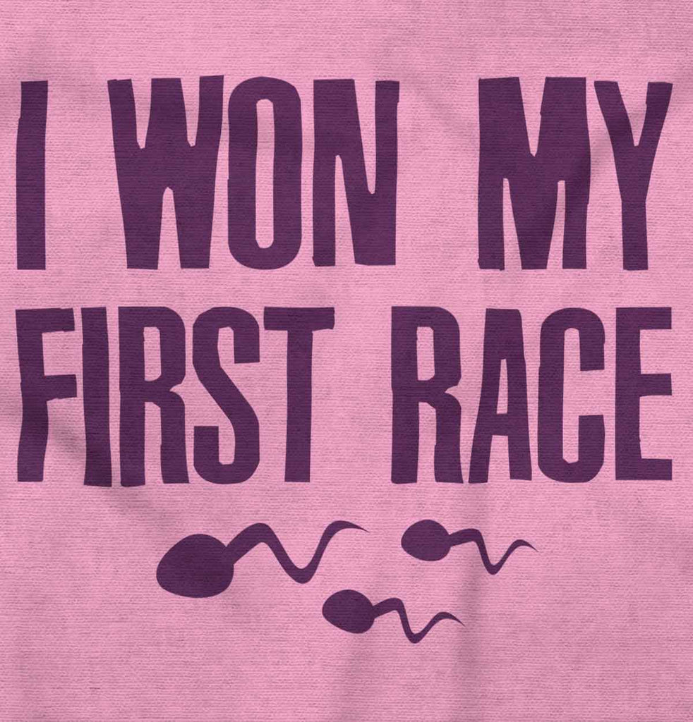 Won The Race Infant Baby Bib-Direct To Garment Print-Brisco Baby