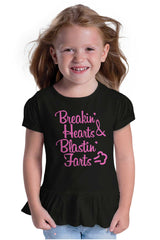 Blastin Farts Toddler Ruffle Bottom Tee-Direct To Garment Print-Brisco Baby