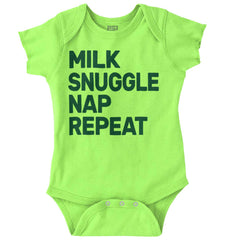 Milk Snuggle Nap Romper Bodysuit-Direct To Garment Print-Brisco Baby