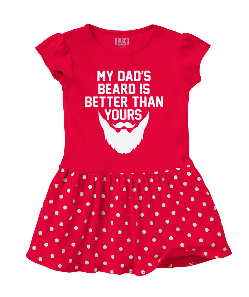 Dad's Beard Baby Polka Dot Skirt Dress-Direct To Garment Print-Brisco Baby