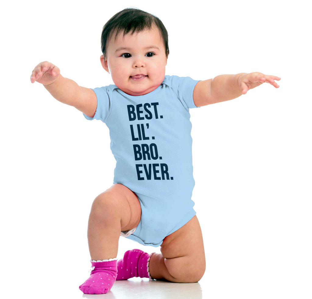 Best Lil' Bro Ever Romper Bodysuit-Direct To Garment Print-Brisco Baby