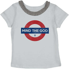 Mind The God Toddler Ruffled Trim T-Shirt-Direct To Garment Print-Brisco Baby