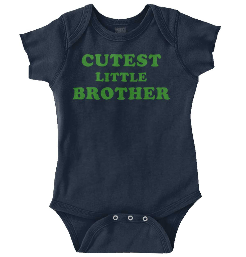 Cutest Little Brother Romper Bodysuit-Direct To Garment Print-Brisco Baby