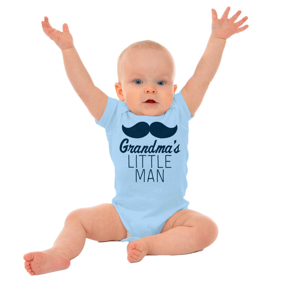 Grandma's Little Man Romper Bodysuit-Direct To Garment Print-Brisco Baby