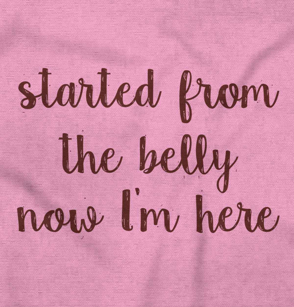 Started From The Belly Romper Bodysuit-Direct To Garment Print-Brisco Baby