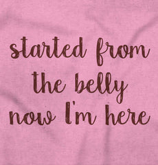 Started From The Belly Romper Bodysuit-Direct To Garment Print-Brisco Baby