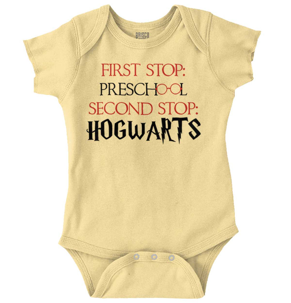 Preschool Hogwarts Romper Bodysuit-Direct To Garment Print-Brisco Baby