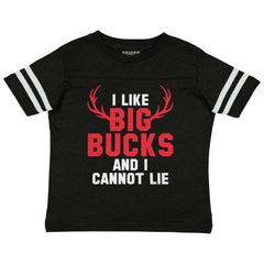 I Like Big Bucks Toddler Football Jersey Tee-Direct To Garment Print-Brisco Baby