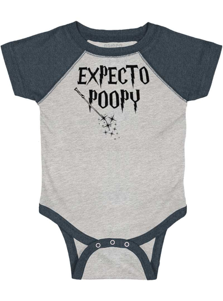 Expecto Poopy Raglan Romper Bodysuit-Direct To Garment Print-Brisco Baby