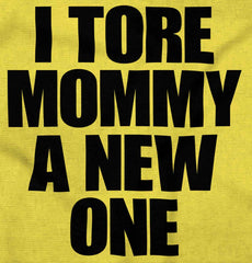 Tore Mommy A New One Romper Bodysuit-Direct To Garment Print-Brisco Baby