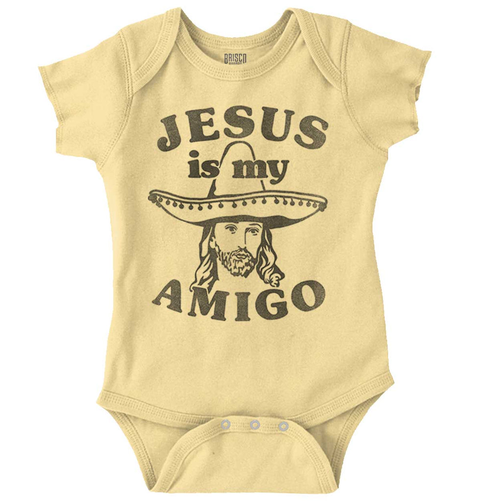 Amigo Jesus Romper Bodysuit-Direct To Garment Print-Brisco Baby
