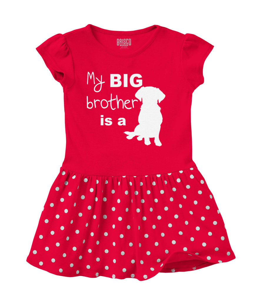 Brother is a Dog Baby Polka Dot Skirt Dress-Direct To Garment Print-Brisco Baby