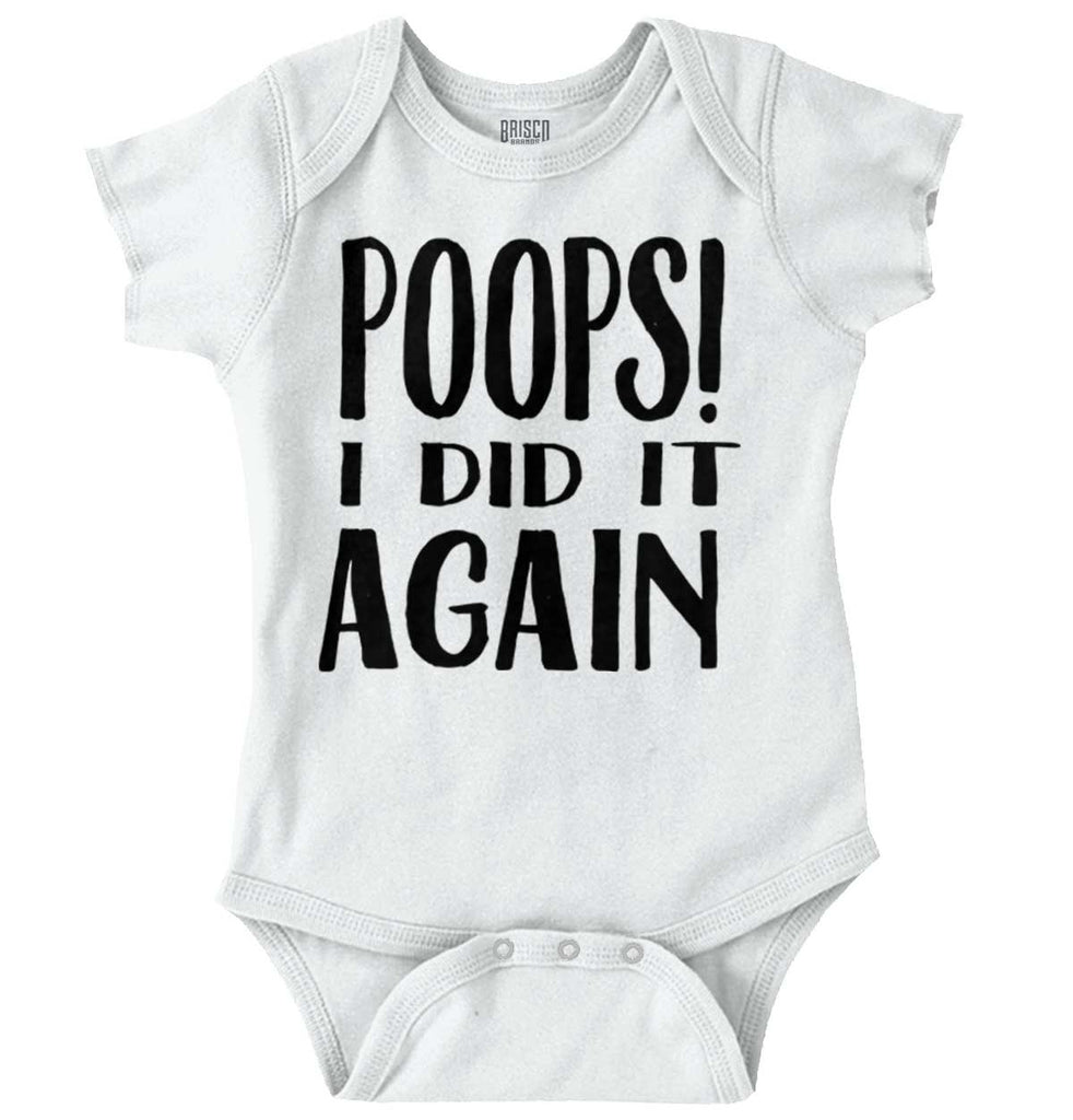 Poops I Did It Again Romper Bodysuit-Direct To Garment Print-Brisco Baby