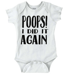 Poops I Did It Again Romper Bodysuit-Direct To Garment Print-Brisco Baby