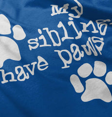Siblings have paws Solid Baby Pajama Top-Direct To Garment Print-Brisco Baby
