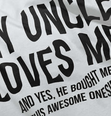 Uncle Loves Me Bough Raglan Romper Bodysuit-Direct To Garment Print-Brisco Baby