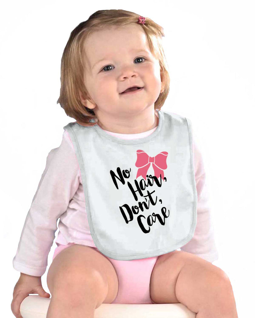 No Hair Don't Care Infant Baby Bib-Direct To Garment Print-Brisco Baby