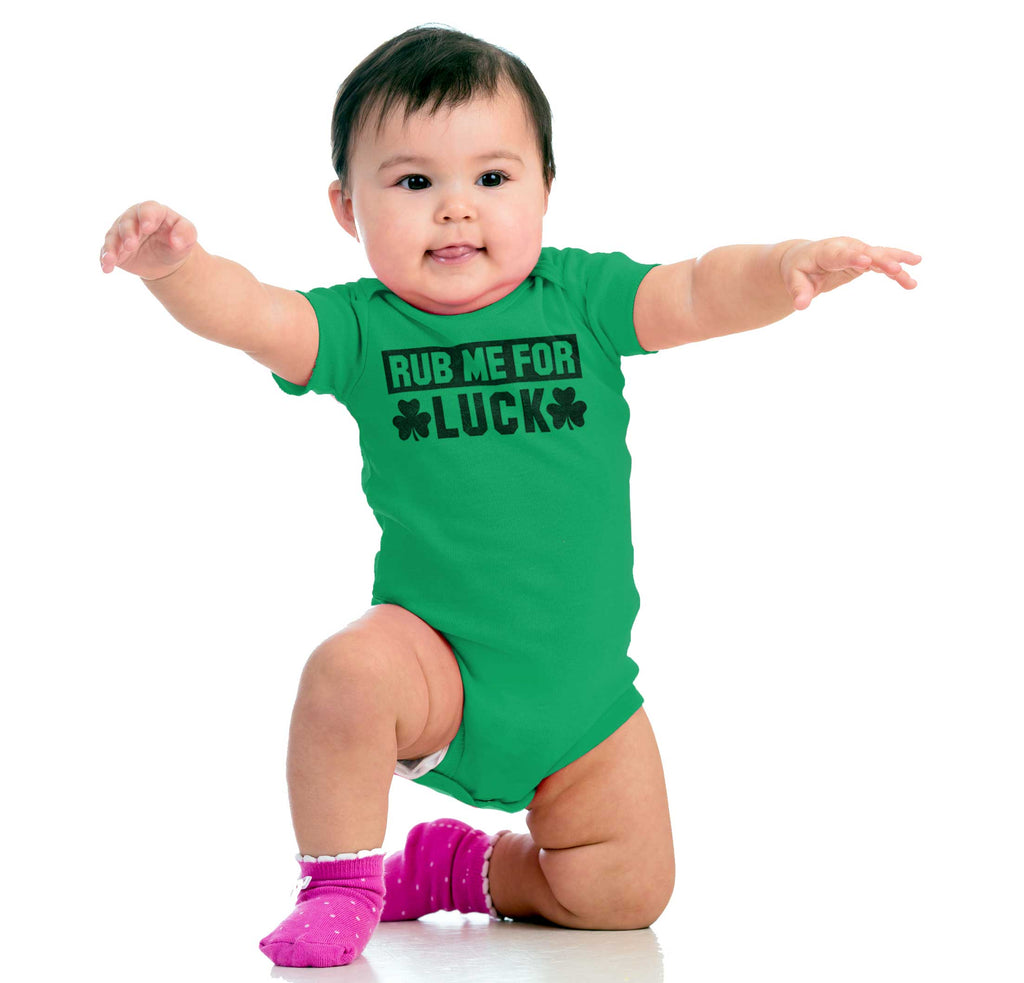Rub Me For Good Luck Romper Bodysuit-Direct To Garment Print-Brisco Baby
