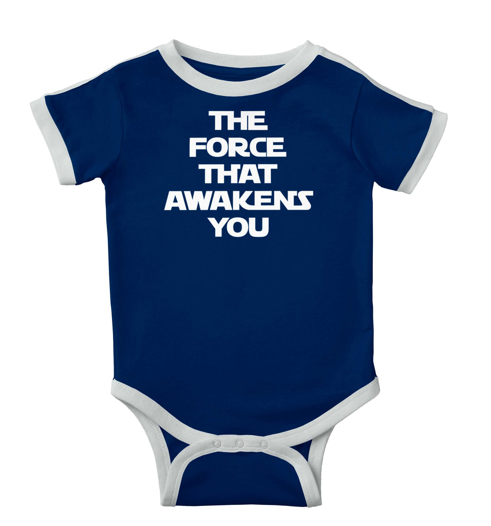 Force Awakens You Ringer Romper Bodysuit-Direct To Garment Print-Brisco Baby