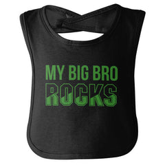 My Big Bro Rocks Infant Baby Bib-Direct To Garment Print-Brisco Baby