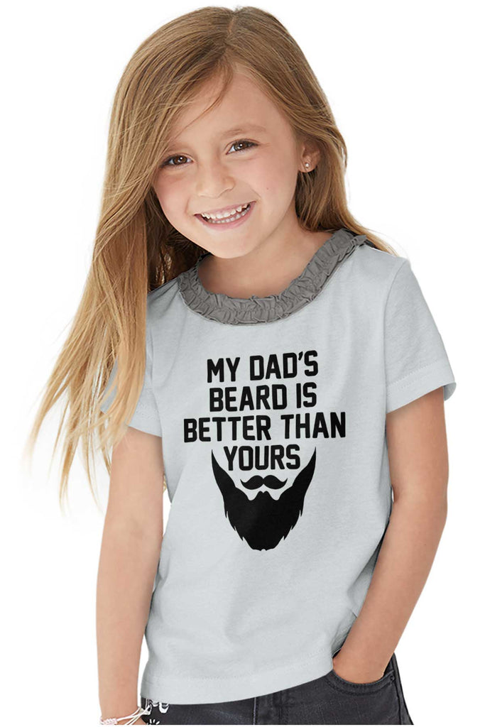 Dad's Beard Toddler Ruffled Trim T-Shirt-Direct To Garment Print-Brisco Baby
