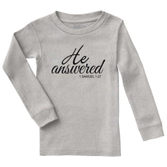 He Answered Solid Baby Pajama Top-Direct To Garment Print-Brisco Baby