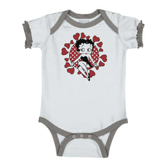 Vintage Betty Baby Ruffled Trim Romper-Direct To Garment Print-Brisco Baby