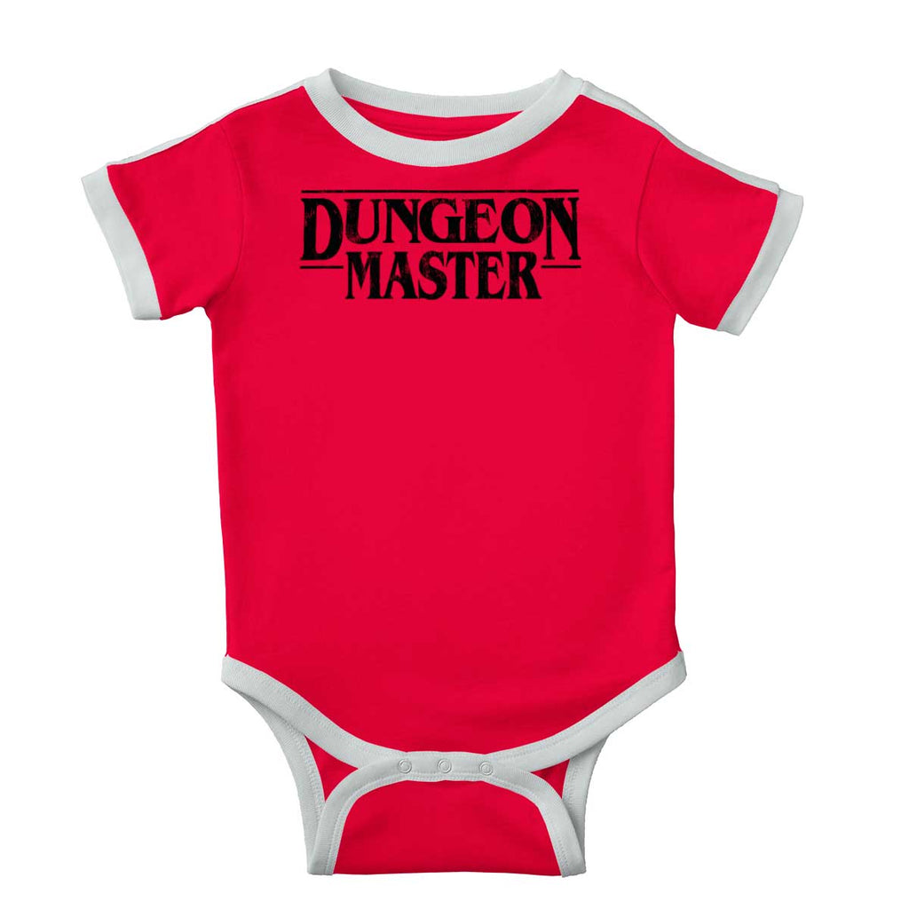 Dungeon Masters TV Show Nerd Ringer Romper Bodysuit-Direct To Garment Print-Brisco Baby