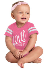 Loved Football Romper Bodysuit-Direct To Garment Print-Brisco Baby