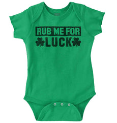 Rub Me For Good Luck Romper Bodysuit-Direct To Garment Print-Brisco Baby