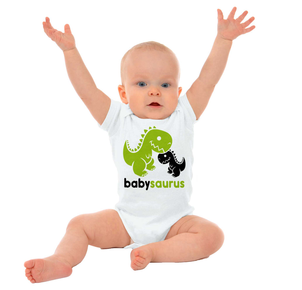 Babysaurus Rex Romper Bodysuit-Direct To Garment Print-Brisco Baby