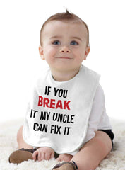 Uncle Can Fix It Infant Baby Bib-Direct To Garment Print-Brisco Baby