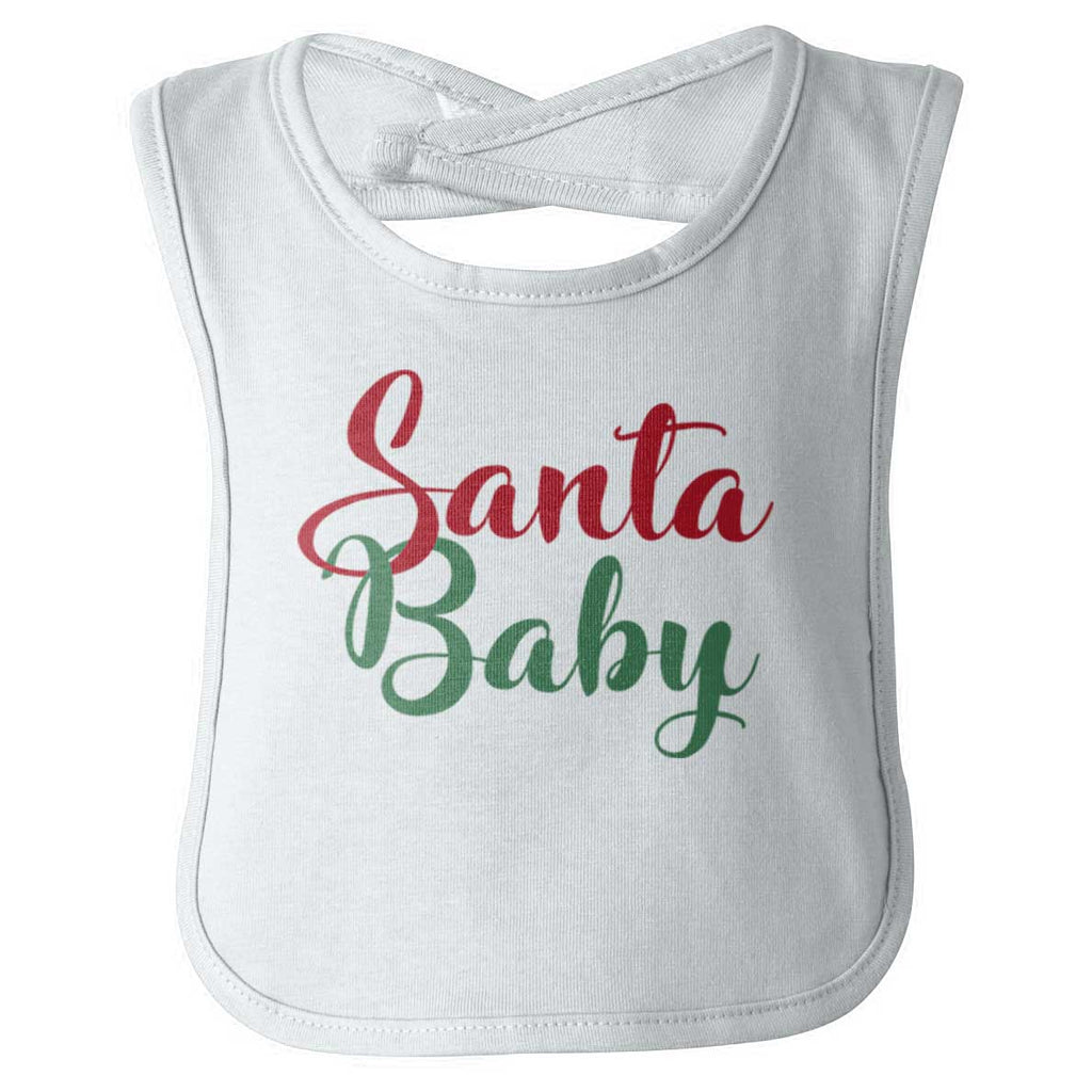 Santa Baby Infant Baby Bib-Direct To Garment Print-Brisco Baby