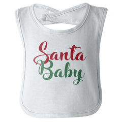 Santa Baby Infant Baby Bib-Direct To Garment Print-Brisco Baby