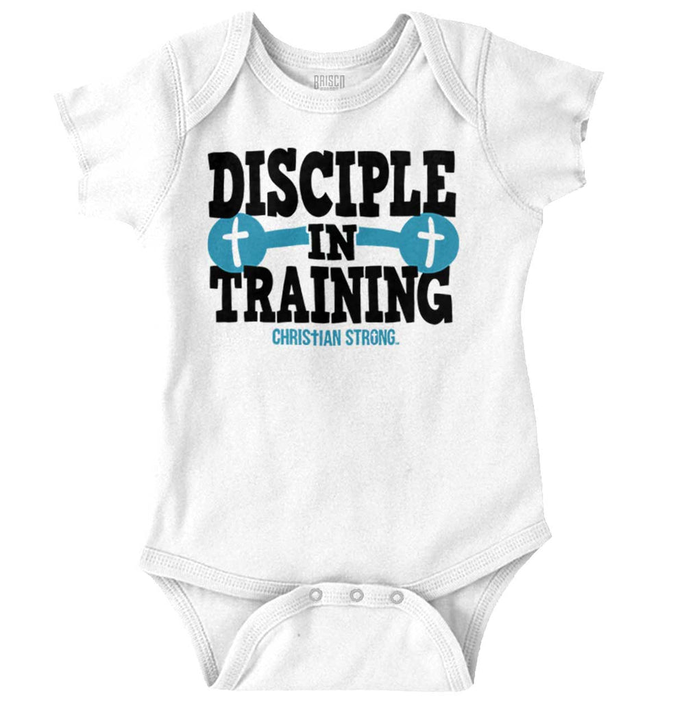 Disciple In Training Romper Bodysuit-Direct To Garment Print-Brisco Baby