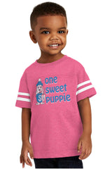 Sweet Puppie Toddler Football Jersey Tee-Direct To Garment Print-Brisco Baby