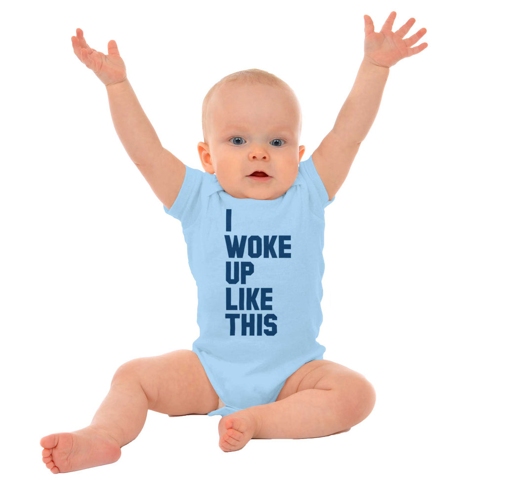 I Woke Up Like This Romper Bodysuit-Direct To Garment Print-Brisco Baby