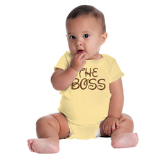 The Boss Romper Bodysuit-Direct To Garment Print-Brisco Baby