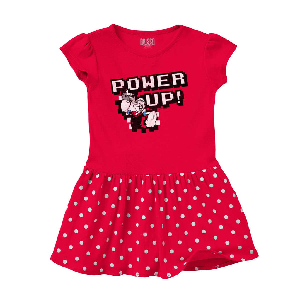 Power Up Baby Polka Dot Skirt Dress-Direct To Garment Print-Brisco Baby