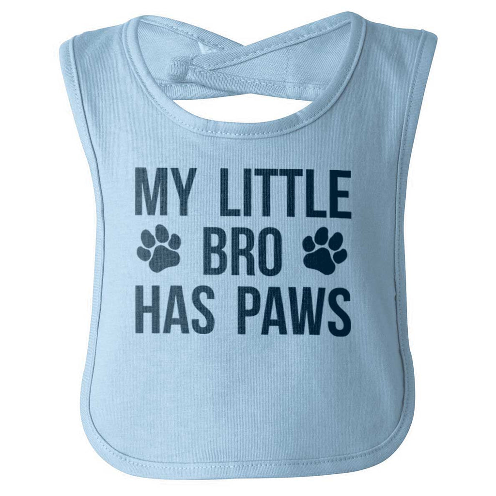 My Little Bro Has Paws Infant Baby Bib-Direct To Garment Print-Brisco Baby