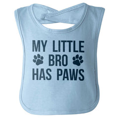 My Little Bro Has Paws Infant Baby Bib-Direct To Garment Print-Brisco Baby