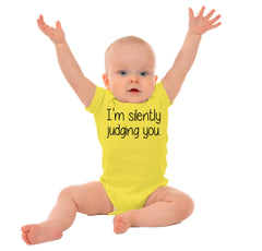 Silently Judging You Romper Bodysuit-Direct To Garment Print-Brisco Baby