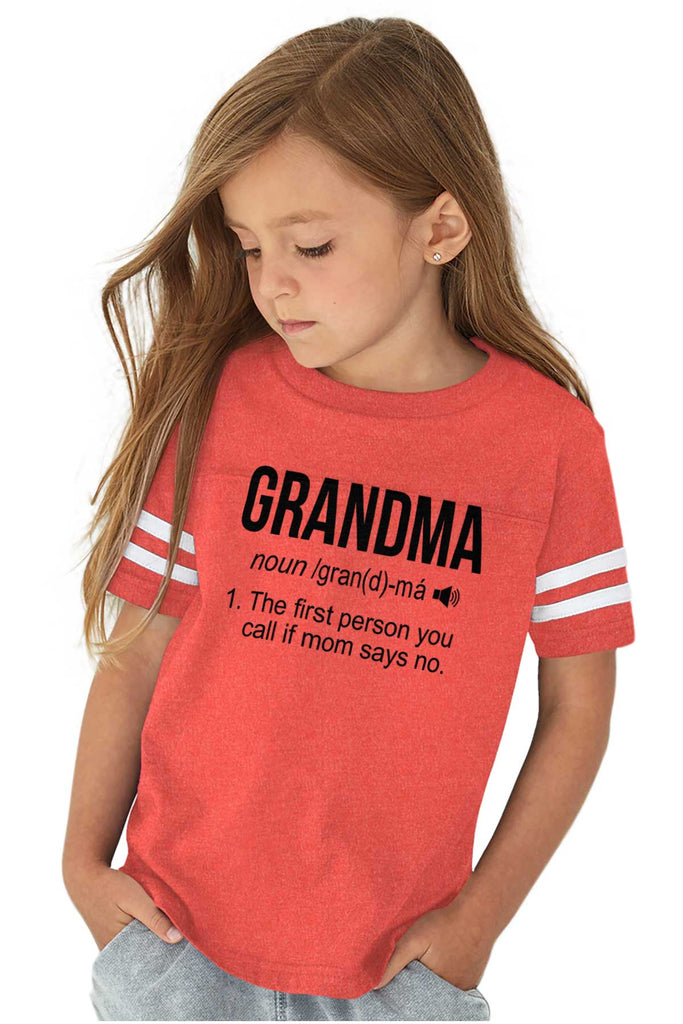 Grandma Toddler Football Jersey Tee-Direct To Garment Print-Brisco Baby
