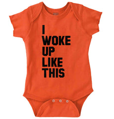 I Woke Up Like This Romper Bodysuit-Direct To Garment Print-Brisco Baby